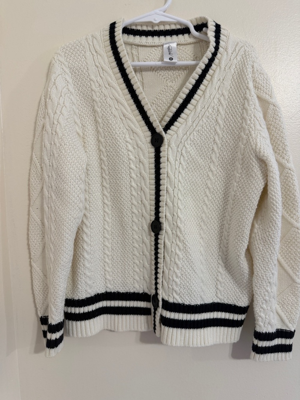 Kids Taylor Swift inspired Cardigan - cream with Black Trim, stars on sleeves